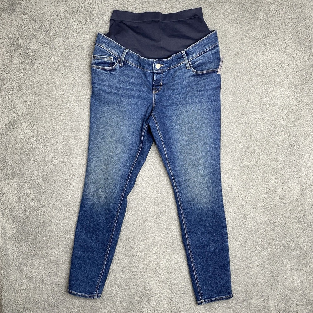 Old Navy Maternity Rockstar Super‎ Skinny Full Panel Jeans Pants Size 12 Stretch
